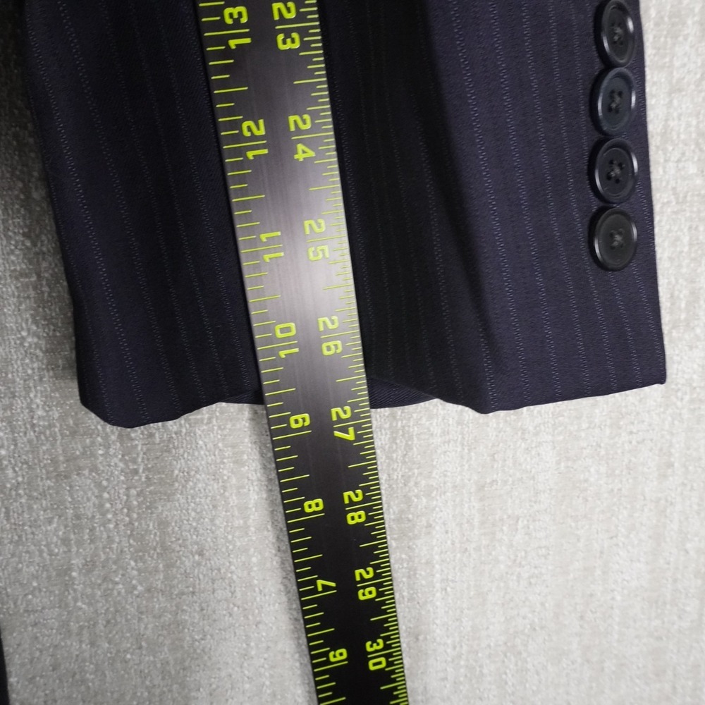 Jos A. Bank Blazer Mens 46L Blue Pinstriped Gold 100% Wool CentoCinquanta 150 - Picture 3 of 11